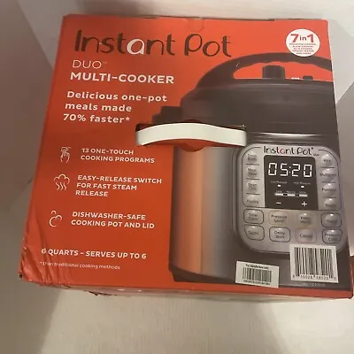 Instant Pot DUO 7-in-1 6qt Multi-Cooker DUO60V5 Silver/Black BRAND NEW • $60