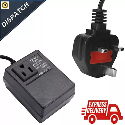 Voltage Converter Step Down Power Transformer 220V/240V To 110V/120V UK Plug New • £14.98