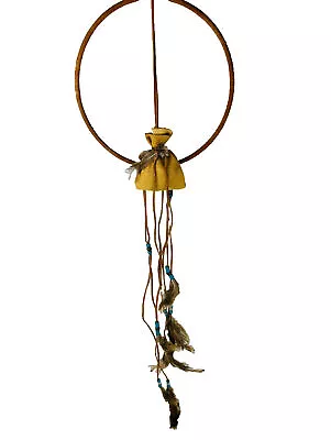 Vintage Native American Medicine Wheel Dream Catcher Feathers Beaded • $19.54