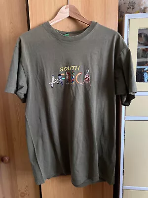 South Africa Tourist  T Shirt Size L Large Green • £8
