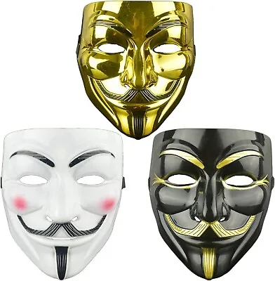 Anonymous Hacker Face Mask V For Vendetta Guy Halloween Fancy Dress Masquerade • £5.79