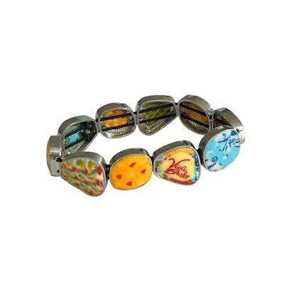 Viva Beads Multicolor Polymer Clay Alloy-Based Metal Stretch Bracelet • $24.65