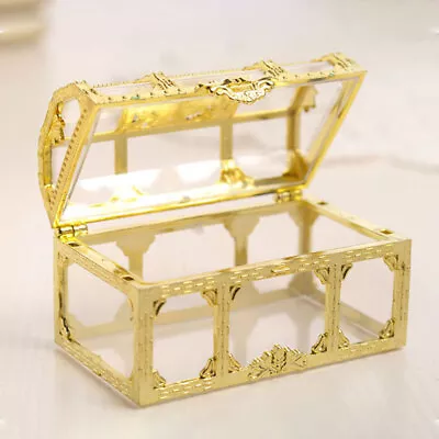 Mini Rectangle Vintage Plastic Treasure Chest Trinket Jewelry Case Box Gifts • $16.04