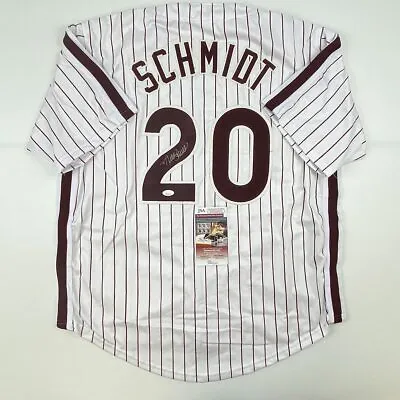 Autographed/Signed MIKE SCHMIDT Philadelphia Pinstripe Baseball Jersey JSA COA • $299.99