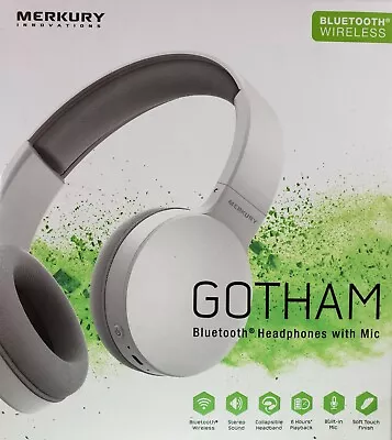 Merkury GOTHAM Bluetooth Headphone With Mic - White • $7.20