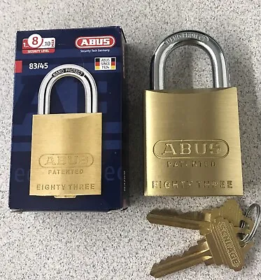 Abus 83/45-300 Re-keyable Brass Padlock With Keyed Schlage C Cylinder And 2 Keys • $39.95