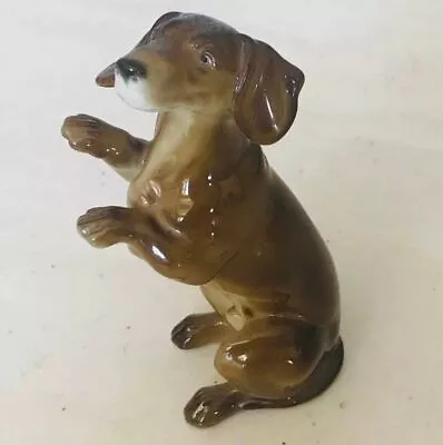 GERMAN PORCELAIN DACHSHUND DOG HUTSCHENREUTHER 7326 Germany Metzer Ortloff Mark • $49.95