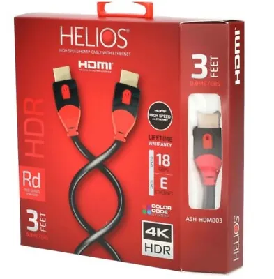 $2.98 • Buy Metra Helios 3' 4K HDR High Speed HD Video HDMI Cable ASH-HDM803 (Red)