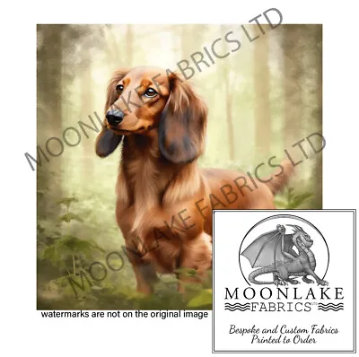 Dachshund Long Hair Forest 100% Natural Cotton Or 290gsm Thick Soft Polyester • £3.45