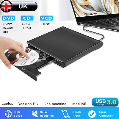 £14.99 • Buy External USB 3.0 Drive DVD±RW CD RW Drive Copier Writer Reader Rewriter