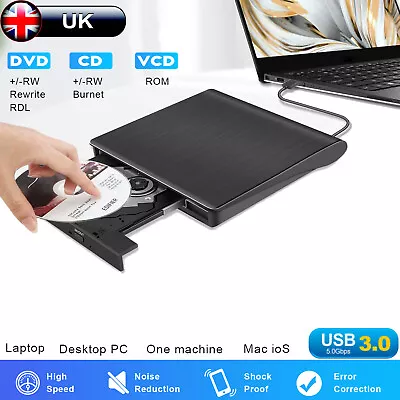 £15.99 • Buy External USB 3.0 Drive DVD±RW CD RW Drive Copier Writer Reader Rewriter