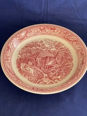 Vintage Royal (USA) Ironstone  Memory Lane  10  Pie Plate/Low Bowl Pink Red • $22.99