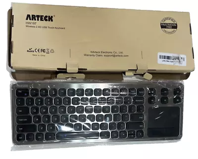 ARTECH HW197 Wireless Keyboard 2.4G Easy Media Control Built-In Touchpad Mouse • $29.95