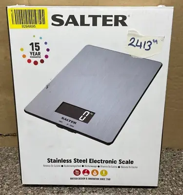 Salter Digital Scale Weigh Brushed Stainless Steel Measures Food Kitchen #2413 • £12.49