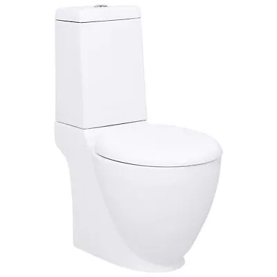 WC Ceramic Toilet Bathroom Round Toilet Bottom   White(141135) Q2J5 • £519.99