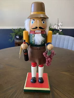 14 1/2  Tall Winemaker Nutcracker From 2004 Limited Edition Missing Nose • $6.99