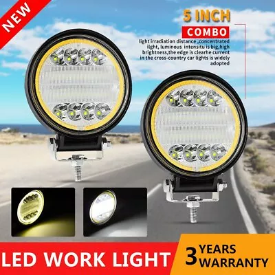 2x 5 Inch 144W LED Round Work Lights Spot Flood Offroad Driving Fog Lamp ATV SUV • $45.99