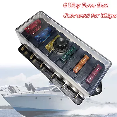 £7.59 • Buy For Car Bus Boat SUV Universal Blade Fuse Box 6 Way Waterproof Fuse Holder Block