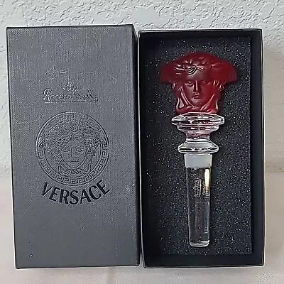 Versace Medusa Rosenthal Lead Crystal Amber Bottle Stopper NEW In Box Authentic • $125