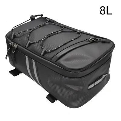 Motorcycle Tail Bag PU-Leather Waterproof Large-Capacity Storage Luggage Bag 8L • $28.19