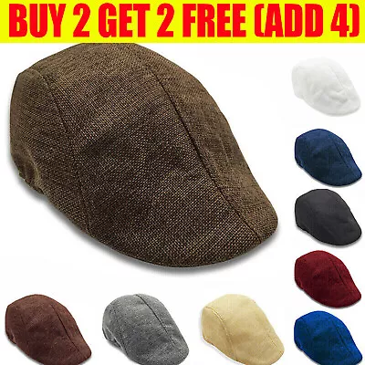 Flat Cap Men Fully Lined Newsboy Cabbie Gatsby Driving Golf Baker Boy Beret Hat~ • £8.99