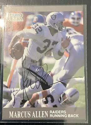 Marcus Allen Raiders 1991 Autographed Fleer Ultra Card #75 • $0.99