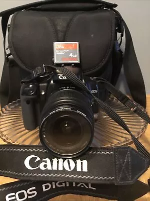Canon EOS 400D Digital SLR Camera 18-55mm Lens Lowepro Bag CompactFlash 4GB • £65