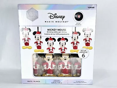 New! Disney Christmas Mickey Mouse Blinking LED 6 Light String Magic Holiday • $24.99