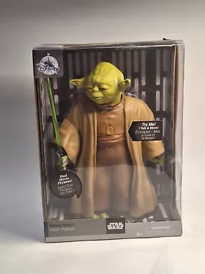 Disney Parks Star Wars Talking Yoda 9  20+ Phrases Talks & Moves NIB Lightsaber • £19.46