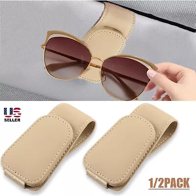 2×Magnetic Leather Glasses Eyeglass Hanger Clip Sunglasses Holders Car Sun Visor • $8.17