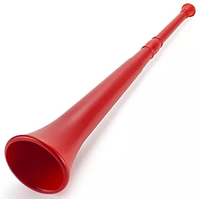 Pudgy Pedro's Plastic Vuvuzela Stadium Horn 26-Inch Red - MNSM-003 • $19.05