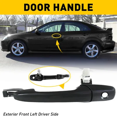 Door Handle Front Black Outside Driver Side For Left Mazda 3 6 CX-7 CX-9 RX-8 • $13.99