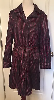 Marimekko MIKA PIIRAINEN Women’s Jacket Belt Black Pink Striped Finland 38 M • $145