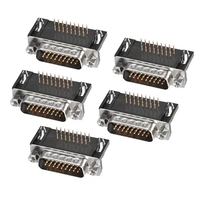 D-sub Connector Male Plug 26-pin 3-row Right Angle Port Terminal Black 5pcs • £9.22