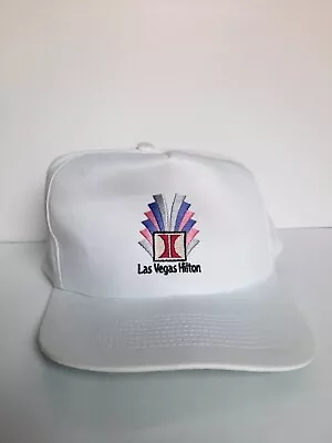 Vintage 90's Las Vegas Hilton Embroidered White Snapback Mens Hat KC Brand Cap  • $34.99