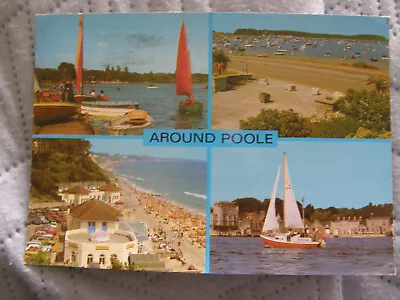 Postcard Around Poole Multi Views Dorset 1989 Salmon Posted  • £2.25