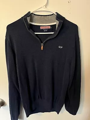 Vineyard Vines 1/4 Zip Pullover Sweater Men's Small Navy • $8