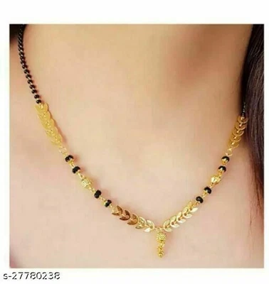 $13.57 • Buy Indian Women Girls Mangalsutra Gold Plated Jewelry Black Bead Chain Set Pendant