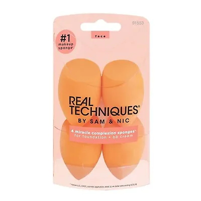 Real Techniques 4 Miracle Complexion Sponges Make Up Brush Set • $9.95