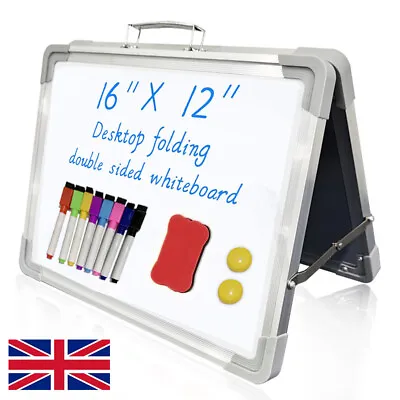 Magnetic Whiteboard A3 Size Stand Pen Magnet Eraser Double Sided Memo Foldable • £13.99