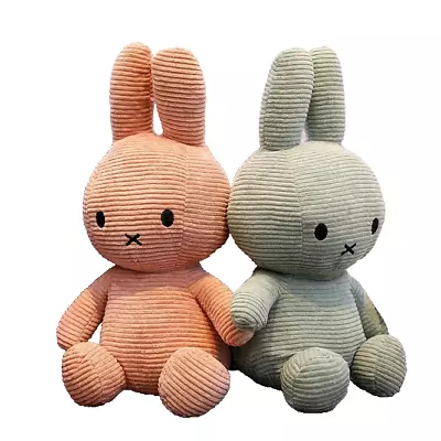 (Set Of 2) New Miffy Rabbit Light Pink Green Sitting LARGE Toy Plush Pillow Home • $23.98
