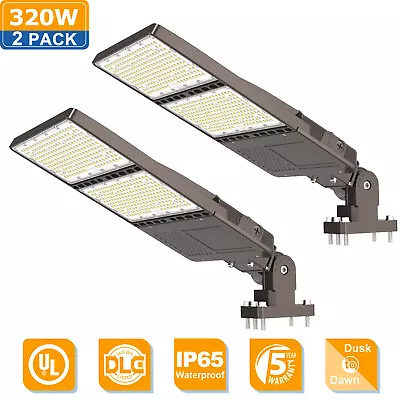 2PCS LED Parking Lot Light 320W Dusk To Dawn Shoebox Street Commercial Light DCL • $323.18