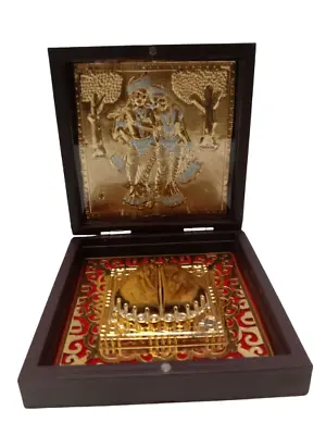 Gold Plated RADHA KRISHNA Small Pocket Temple - An Unique Office/Home DECOR • $12.99