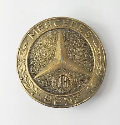 Contemporary Modern Mercedes Benz Brass White Metal Belt Buckle • $50