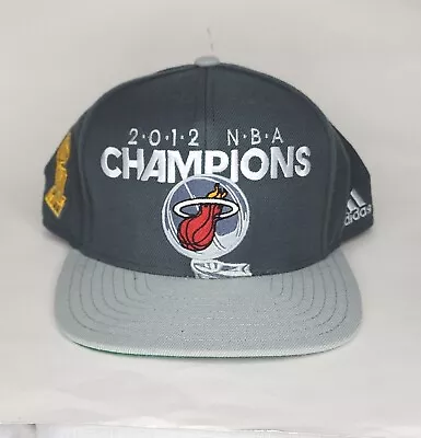 Adidas Miami Heat Hat Cap Gray 2012 NBA Champions Snapback  • $43.99