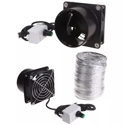 USB Adjustable Speed Air Ventilation Blower Inline Booster Window Exhauster • £10.87