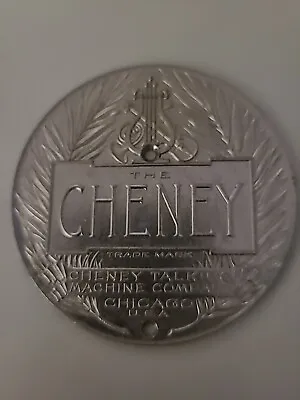 Vintage CHENEY TALKING MACHINE COMPANY Gold Metal Badge Nameplate Tag • $12