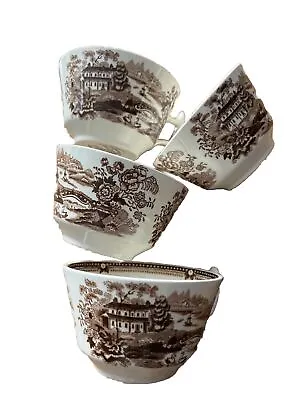 Vintage Royal Staffordshire Tea Cups Clarice Cliff Lot Of 4  • $12