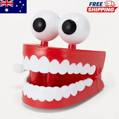 Jumping Wind Up-Teeth Chattering Smile Clockwork Beating Denture Mechanical Toy* • $4.76