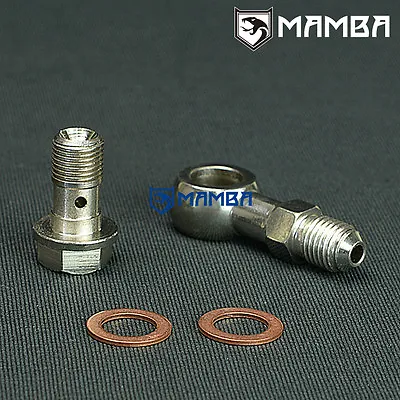 MAMBA Turbo Oil Feed Banjo Bolt Kit For Mitsubishi 4G63T DSM Eclipse 2G T25 T28 • $19.88